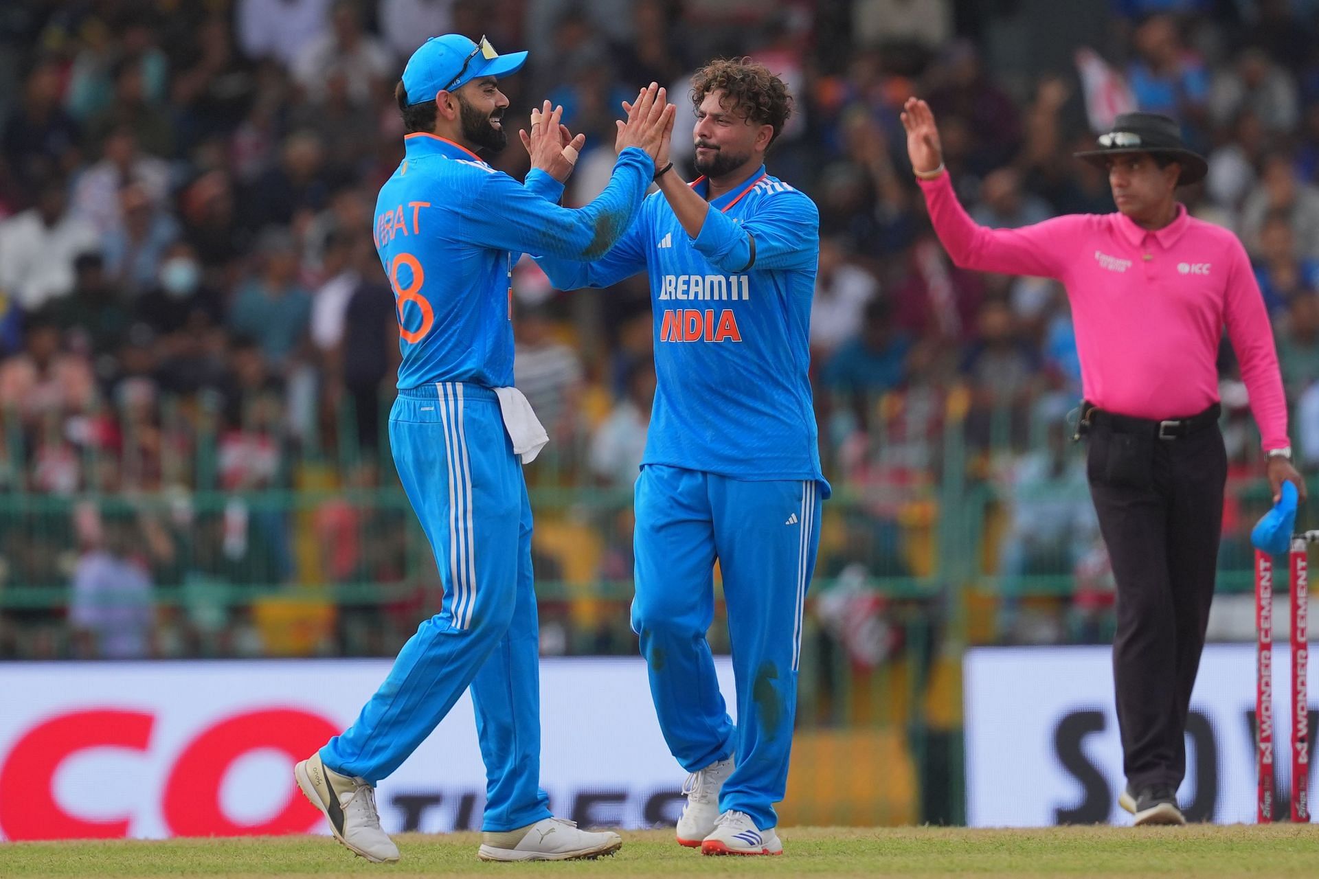 Kuldeep Yadav (right) could be crucial with the ball in hand. (Image Credits: Getty Images)